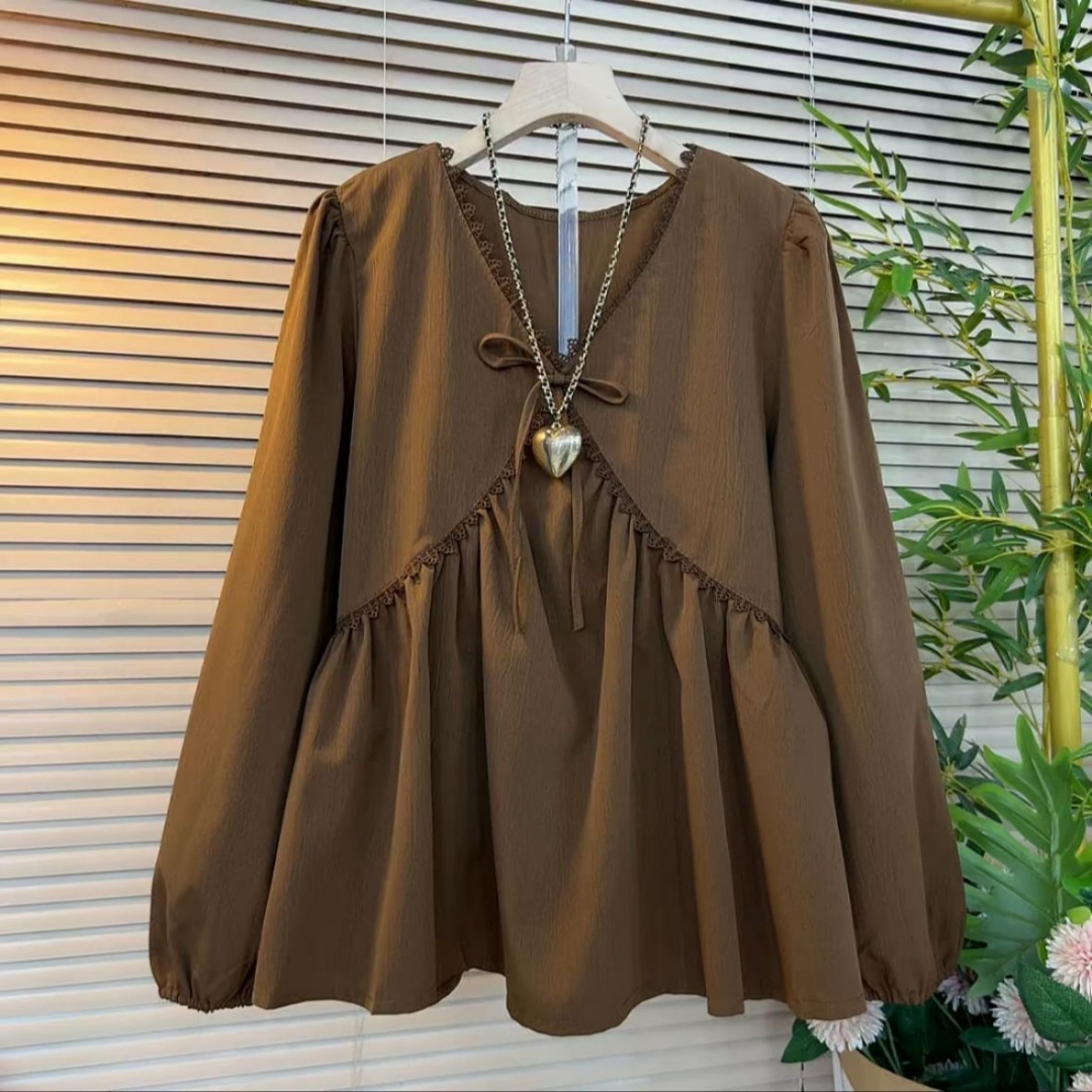 Blouse Off Shoulder - 플러스 사이즈 여성 의류 봄 가을
