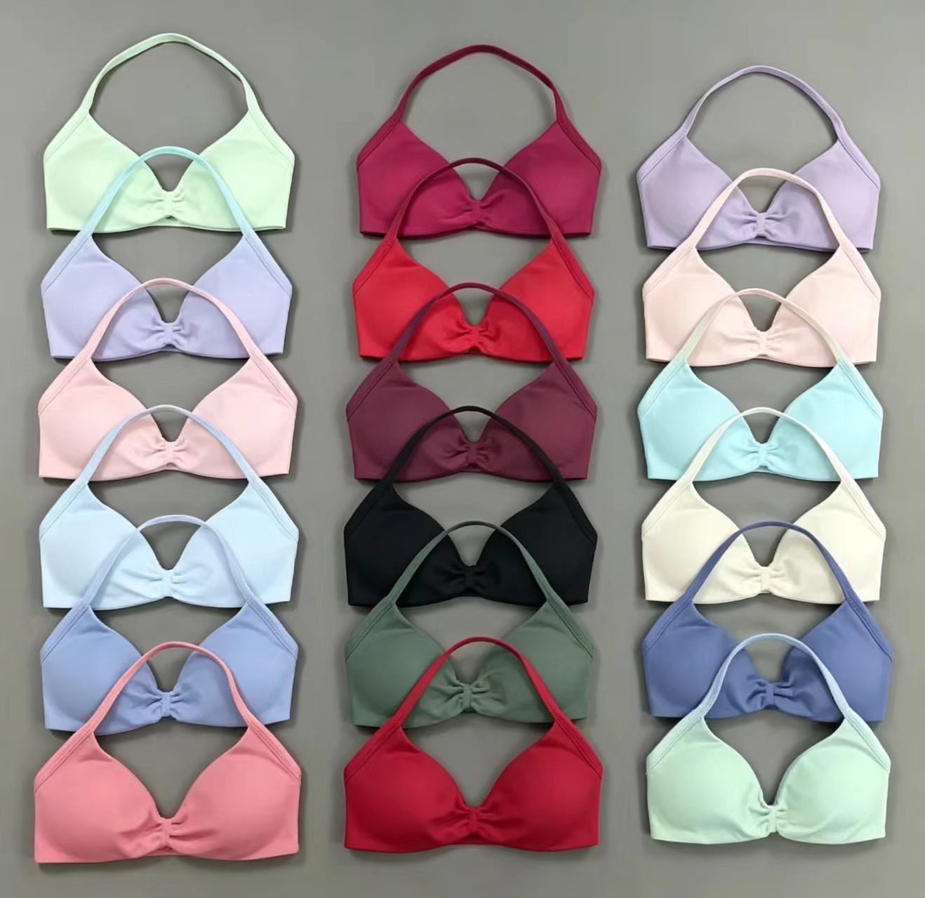 Crop Top Crochet - DF 스포츠 브라, 푸쉬업, 스트랩 디자인,