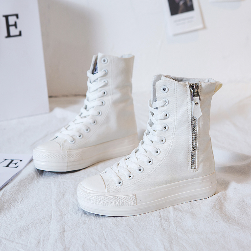 여성 신발 새로운 하이탑 사이드 지퍼 캔버스 신발 디자 - Wedge Espadrille Women 리뷰 및 가격
