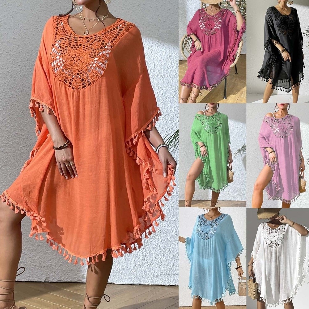 스퀘어넥 여름 자외선 차단 스목 홀터넥 루즈핏 수영복  - Cover Up Kaftan 리뷰 및 가격