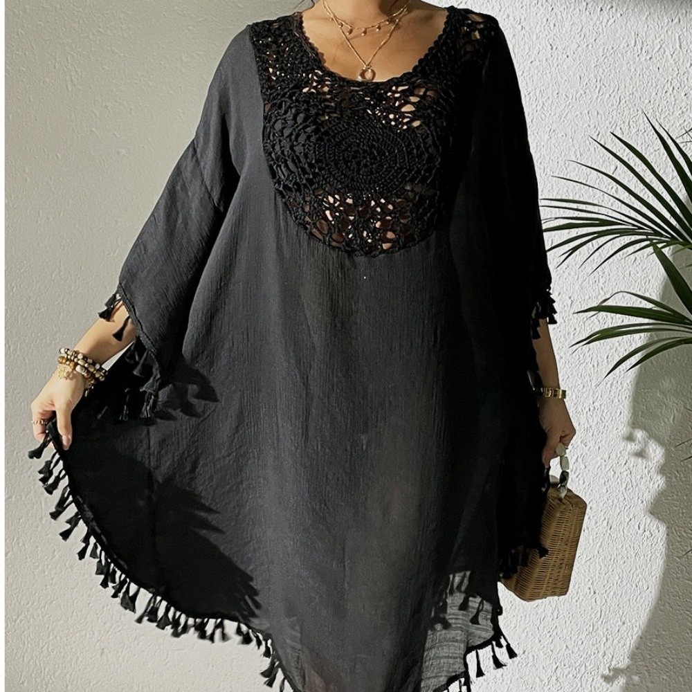 스퀘어넥 여름 자외선 차단 스목 홀터넥 루즈핏 수영복  - Cover Up Kaftan 리뷰 및 가격